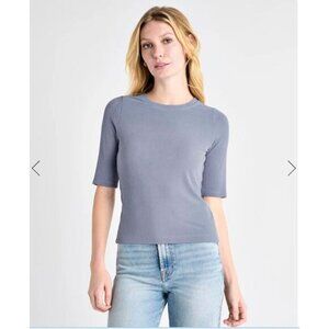 Splendid XS Hailey Ribbed Short Sleeve Tee Shirt Rayon/Spandex MSRP $88